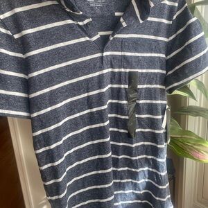NWT Navy & White Striped Polo, Large